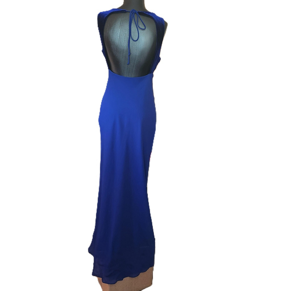 Zum Zum Niki Livas Blue Embellished Evening Gown Size 11-12 - Picture 4 of 10